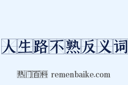 人生路不熟反义词是什么意思的图片
